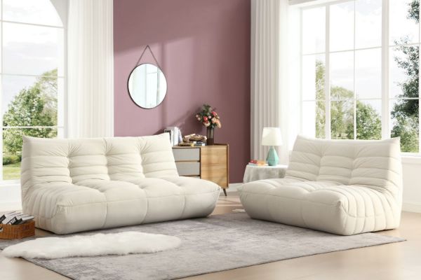 Picture of DIANNA 3/2 Seater Velvet Sofa Range (Cream)