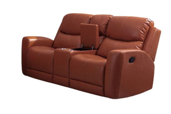 Picture of HARRY 2-Seater Air Leather Manual Reclining Sofa with Cup Holders and Storage
