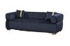 Picture of VEGAS 3/2/1 Seater Chesterfield Velvet Sofa Range (Black) 