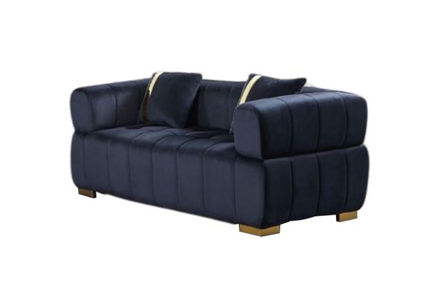 Picture of VEGAS Chesterfield Velvet  Sofa (Black)  - 2 Seater