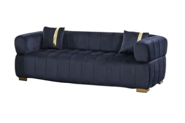 Picture of VEGAS Chesterfield Velvet  Sofa (Black)  - 3 Seater