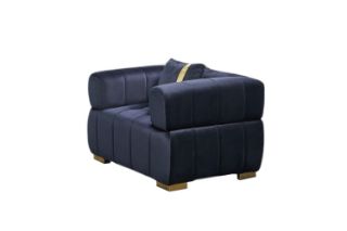 Picture of VEGAS Chesterfield Velvet  Sofa (Black)  - 1 Seater