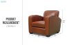 Picture of HEMINGWAY 100% Genuine Silky Aniline Leather Club 1 Seater Sofa/Armchair/Sofa Chair  