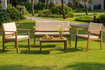 Picture of VIVA 4PC Acacia Wood Outdoor Lounge Sofa Set