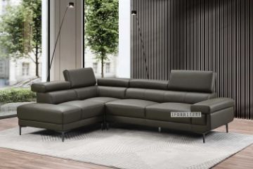 Picture of CLAUDIA Genuine Leather Sectional Sofa (Forest Green)