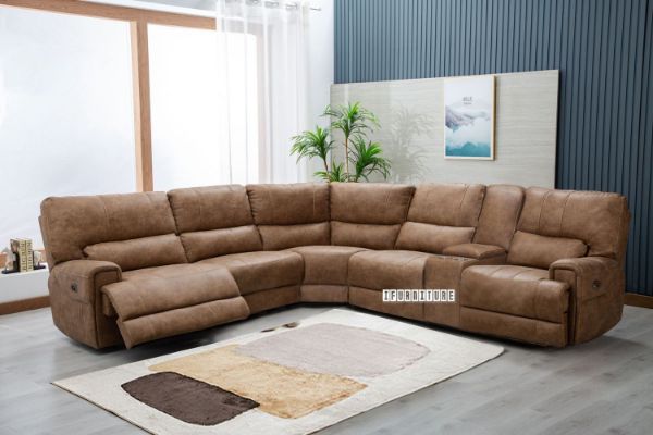 Picture of NAKEETA Air Leather Power Recliner Modular Sofa with Console and Storage