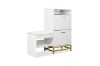 Picture of ZAKI 2-Drawer Shoe Storage Cabinet with Cushioned Seat & LED Lighting