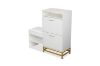 Picture of ZAKI 2-Drawer Shoe Storage Cabinet with Cushioned Seat & LED Lighting