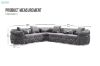 Picture of PIEDMONT Chesterfield Velvet Sectional Sofa (Grey)