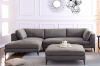 Picture of AMELIE Memory Foam Fabric Sectional Sofa (Dark Grey) - Chaise Facing Left with Ottoman