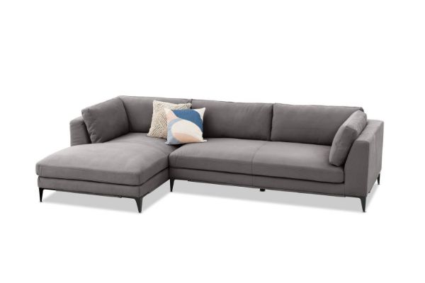 Picture of AMELIE Memory Foam Fabric Sectional Sofa (Dark Grey) - Chaise Facing Left without Ottoman