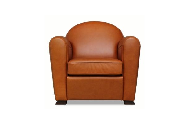 Picture of BOURBON 100% Genuine Silky Aniline Leather Club/Cigar 1 Seater Sofa/Armchair/Sofa Chair  