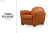 Picture of BOURBON 100% Genuine Silky Aniline Leather Club/Cigar Chair