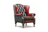 Picture of WILLIFORD Chesterfield Patchwork High Back Wing Leather Chair (Multicolour)