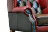 Picture of WILLIFORD 100% Genuine Leather Chesterfield High Back Wing Patchwork Chair (Multicolour)