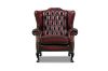 Picture of WILLIFORD 100% Genuine Leather Chesterfield High Back Wing Chair (Maroon)