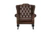 Picture of WILLIFORD 100% Genuine Leather Chesterfield High Back Wing 1 Seater Sofa/Armchair/Sofa Chair (Tobacco)