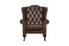 Picture of WILLIFORD 100% Genuine Leather Chesterfield High Back Wing Chair (Tobacco)