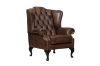 Picture of WILLIFORD 100% Genuine Leather Chesterfield High Back Wing 1 Seater Sofa/Armchair/Sofa Chair (Tobacco)