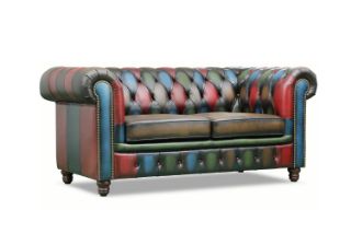 Picture of WILLIFORD 100% Genuine Leather Chesterfield Patchwork Sofa Range (Multicolor) -2 Seater 