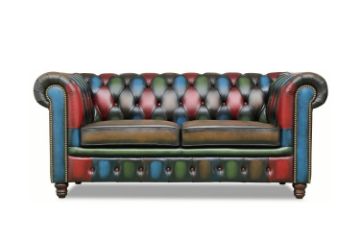 Picture of WILLIFORD 100% Genuine Leather Chesterfield Patchwork Sofa Range (Multicolor) -2 Seater 