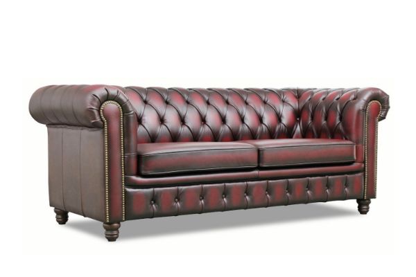 Picture of WILLIFORD 100% Genuine Leather Chesterfield Sofa Range (Maroon) - 3 Seater