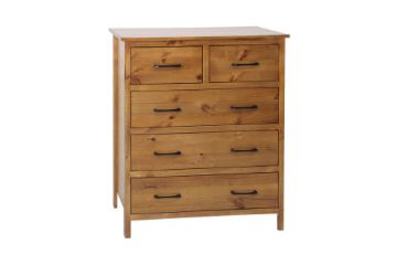 Picture of BAYARD 5-Drawer Solid Pine Wood Tallboy