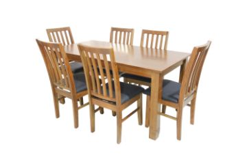 Picture of BAYARD 7PC Solid Pine Wood Dining Set (Light Walunt)