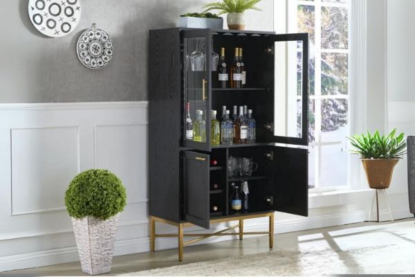 Picture of WILLA Dry Bar Cabinet (Black  & Gold)