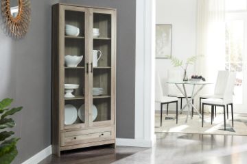 Picture of OTLEY Accent Corner Display Cabinet (Grey)