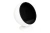 Picture of REPLICA Fiber Glass & Cashmere BALL Chair (White Shell with Black Cashmere Interior)