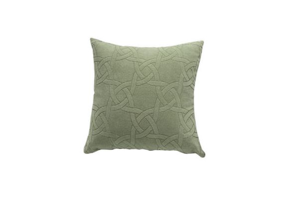 Picture of PLUM BLOSSOM BUTTON Chiffon Fabric Cushion with Inner in Multiple Colours (45cmx45cm) - Green