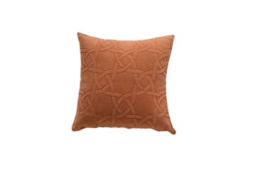 Picture of PLUM BLOSSOM BUTTON Chiffon Fabric Cushion with Inner in Multiple Colours (45cmx45cm) - Orange