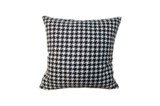 Picture of HOUNDSTOOTH Linen Cushion with Inner in Multiple Colours (45cm x 45cm) - Black