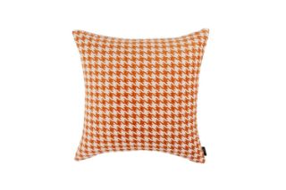 Picture of HOUNDSTOOTH Linen Cushion with Inner in Multiple Colours (45cm x 45cm) - Orange