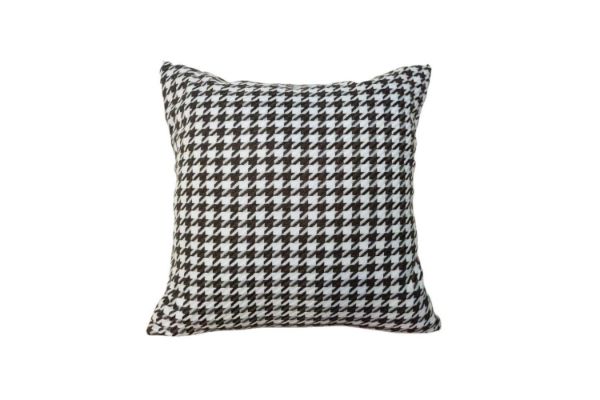 Picture of HOUNDSTOOTH Linen Cushion with Inner in Multiple Colours (45cm x 45cm) - Brown