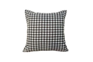 Picture of HOUNDSTOOTH Linen Cushion with Inner in Multiple Colours (45x45cm) - Brown