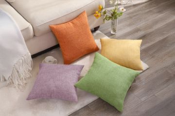 Picture of COLOURFUL Linen Cushion with Inner (45cm x 45cm) - Golden