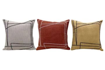 Picture of ABSTRACT STYLE Linen Cushion with Inner in Multiple Colours (45cm x 45cm)