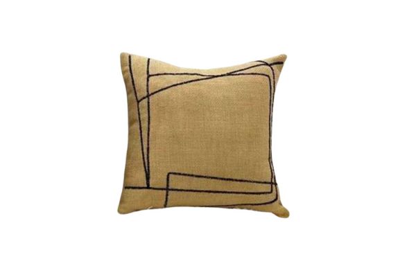 Picture of ABSTRACT STYLE Linen Cushion with Inner in Multiple Colours (45x45cm) - Yellow