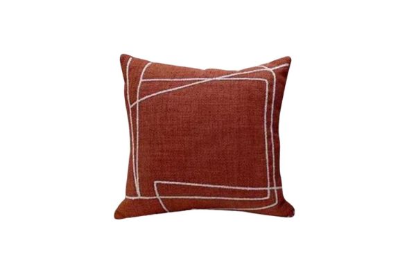 Picture of ABSTRACT STYLE Linen Cushion with Inner in Multiple Colours (45cm x 45cm) - Orange