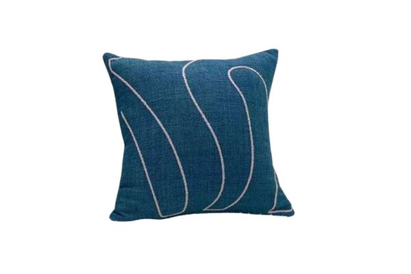 Picture of MUSICAL STAFF Linen Cushion in Multiple Colours  (45cm x 45cm) - Blue