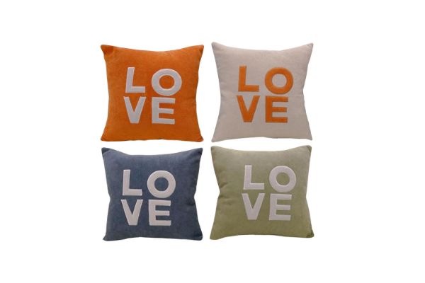 Picture of LOVE Woolen Plush Cushion with Inner in Multiple Colours (45cm x 45cm)