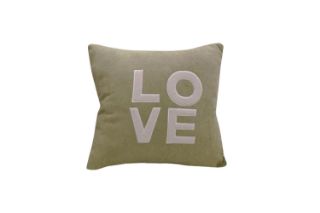 Picture of LOVE Woolen Plush Cushion with Inner in Multiple Colours (45cm x 45cm) - Green