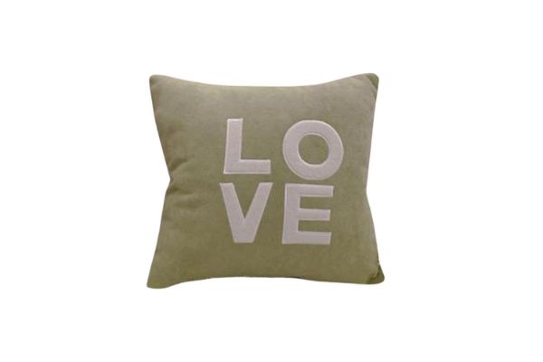 Picture of LOVE Woolen Plush Cushion with Inner in Multiple Colours (45x45cm) - Green