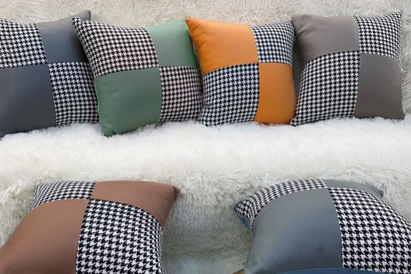 Picture of SQUARE Houndstooth Cushion in Multiple Colours (45cm x 45cm)