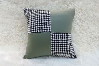 Picture of SQUARE Houndstooth Cushion in Multiple Colours (45cm x 45cm) - Dark Green