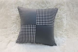 Picture of SQUARE Houndstooth Cushion with Inner in Multiple Colours (45cm x 45cm) - Grey