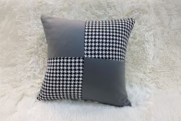 Picture of SQUARE Houndstooth Cushion with Inner in Multiple Colours (45x45cm) - Grey