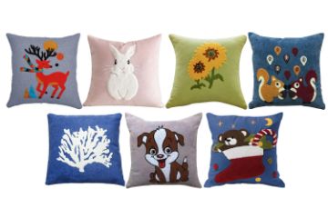 Picture of EMBROIDERY Linen Cushion with Inner in Multiple Colors (45cm x 45cm)